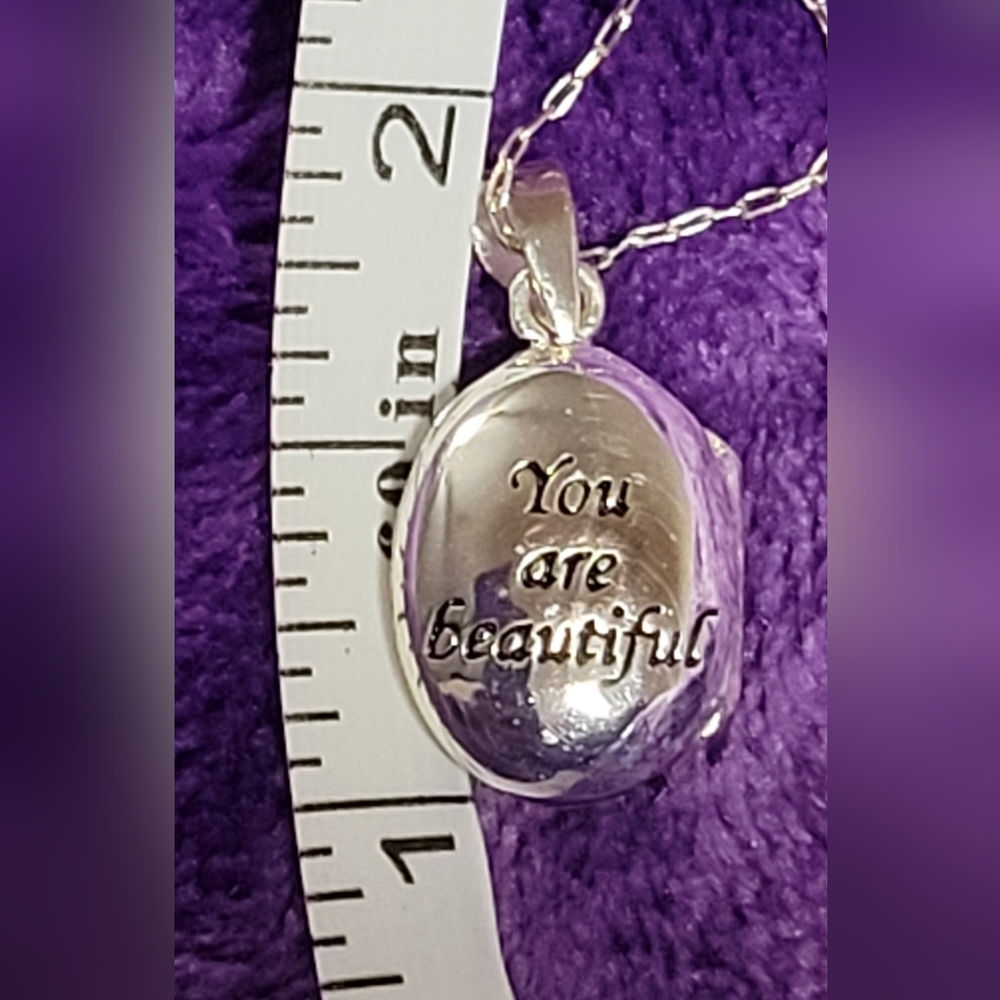 Sterling Silver Butterfly Locket With Sterling Silver Chain - Picture 11 of 11